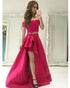 Sexy High Low Prom Dresses 2020 New Fashion Cap Sleeve Prom Party Gowns with Lace